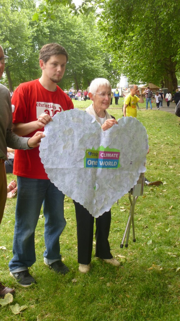 Climate Change Lobby 'for the love of' campaign herats signed at Our Lady of Kirkstall parish