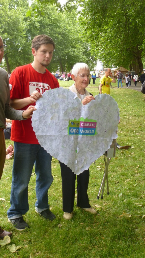 Climate Change Lobby 'for the love of' campaign herats signed at Our Lady of Kirkstall parish
