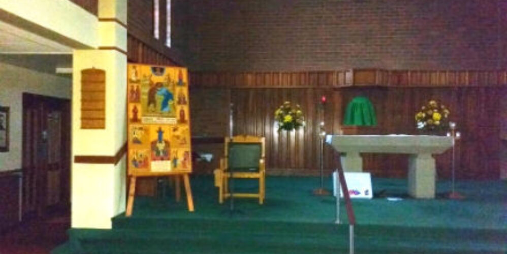 Icon installed on the altar at St Theresa's church in Crossgates