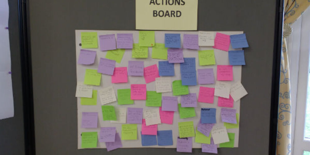 Action Commitments on Post it notes