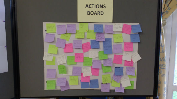Action Commitments on Post it notes