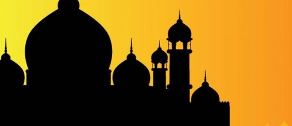 mosque silhouette at sunset