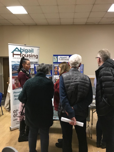 Abigail housing stall at meeting