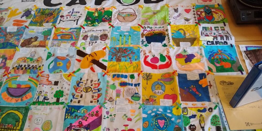a Hunger cloth made by primary school children for CAFOD