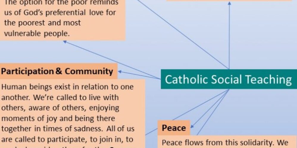 the main principles of catholic social teraching in a diagram