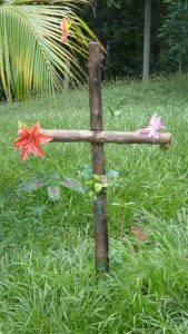 A cross in a field