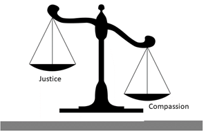 scales of compassion and justice