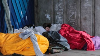 people sleeping on the street