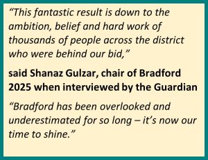 positive quote about Bradford bid